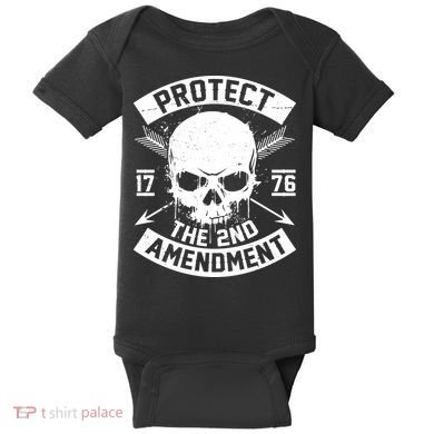 Protect The 2nd Amendment 1776 Arrow Skull Baby Bodysuit
