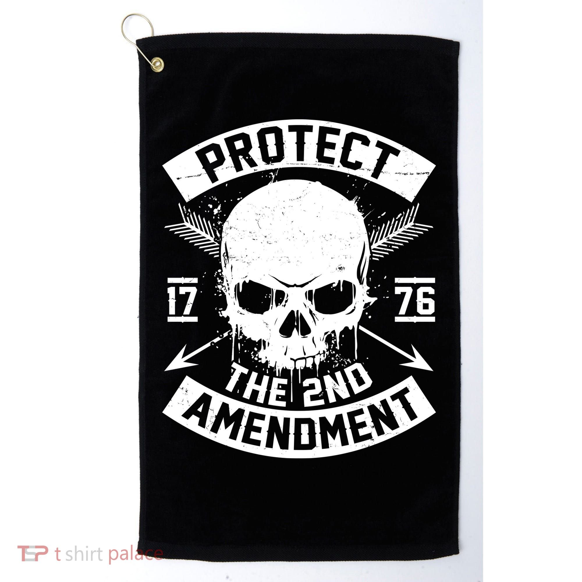 Protect The 2nd Amendment 1776 Arrow Skull Golf Towel