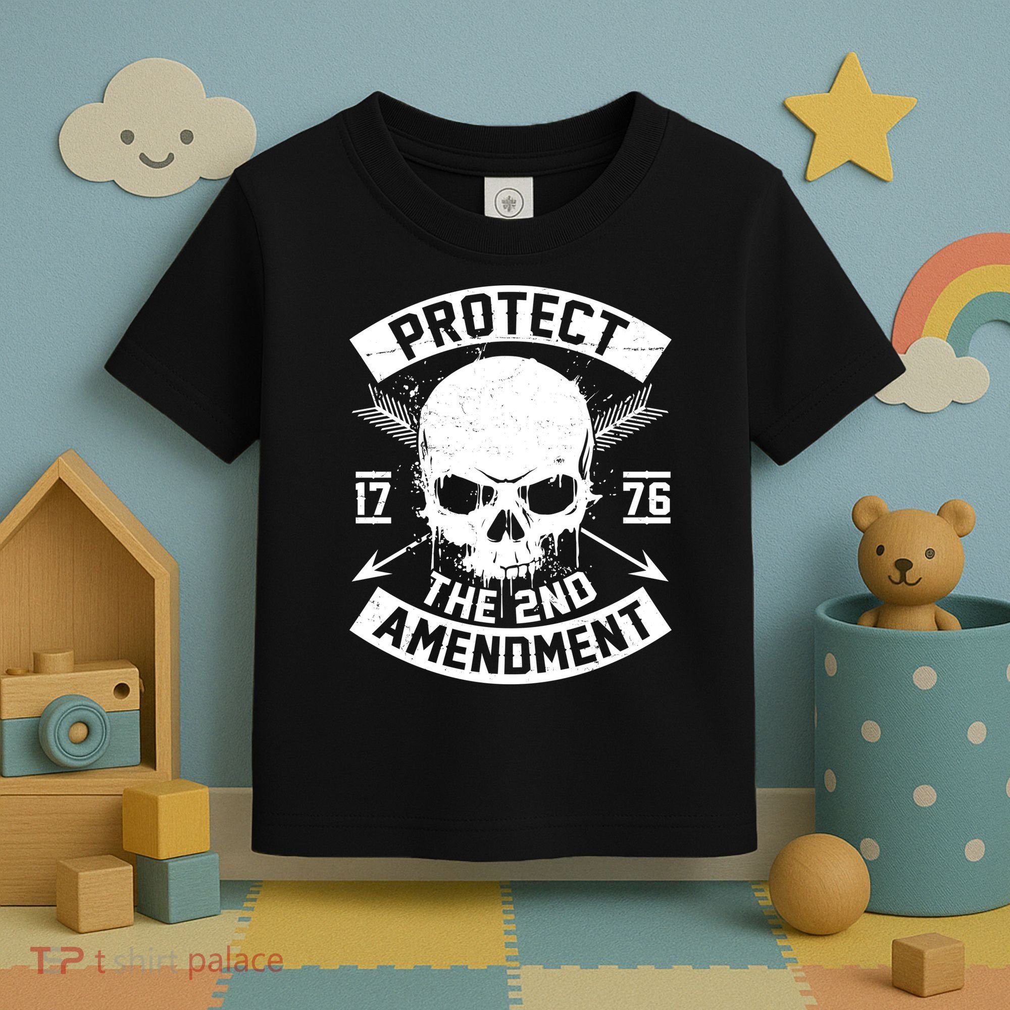 Protect The 2nd Amendment 1776 Arrow Skull Toddler T-Shirt