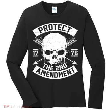 Protect The 2nd Amendment 1776 Arrow Skull Women's Long Sleeve Shirt