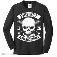 Protect The 2nd Amendment 1776 Arrow Skull Kids Long Sleeve Shirt thumb 0