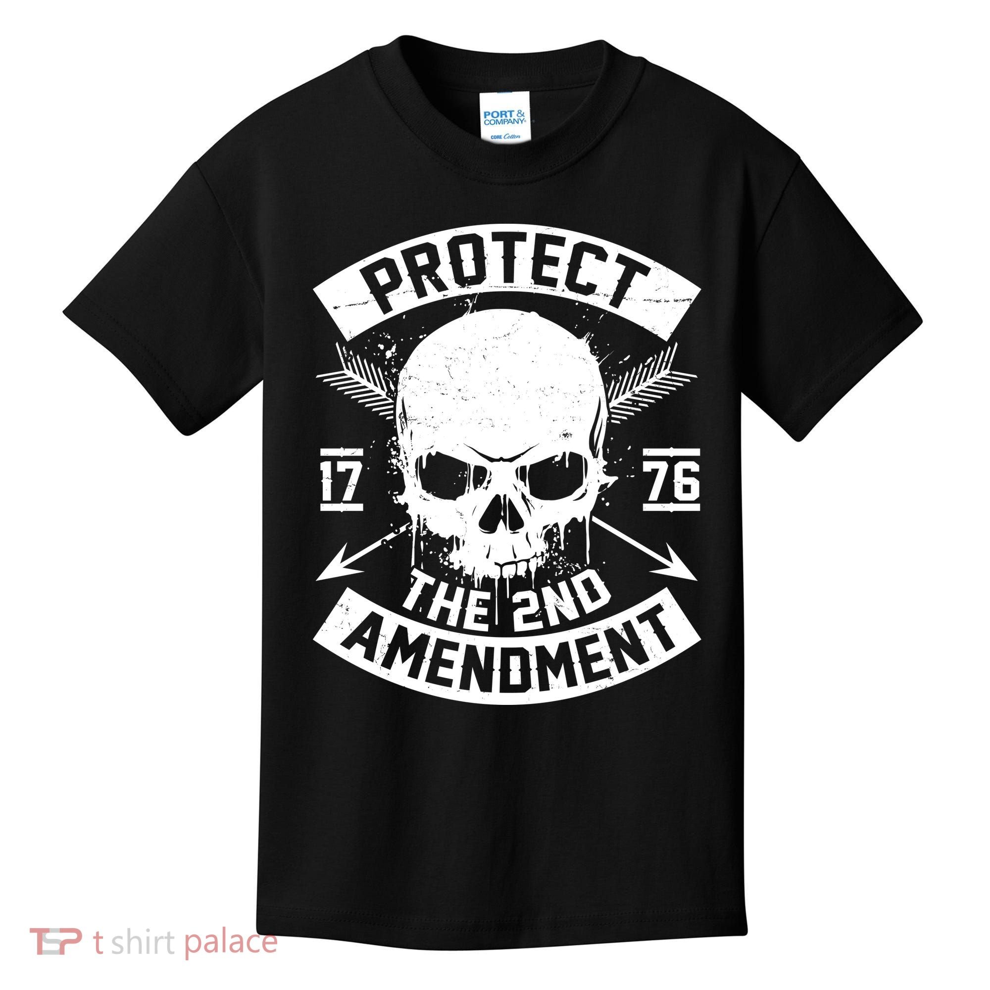 Protect The 2nd Amendment 1776 Arrow Skull Kids T-Shirt