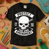 Protect The 2nd Amendment 1776 Arrow Skull Kids T-Shirt thumb 3