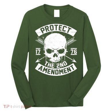 Protect The 2nd Amendment 1776 Arrow Skull Long Sleeve Shirt