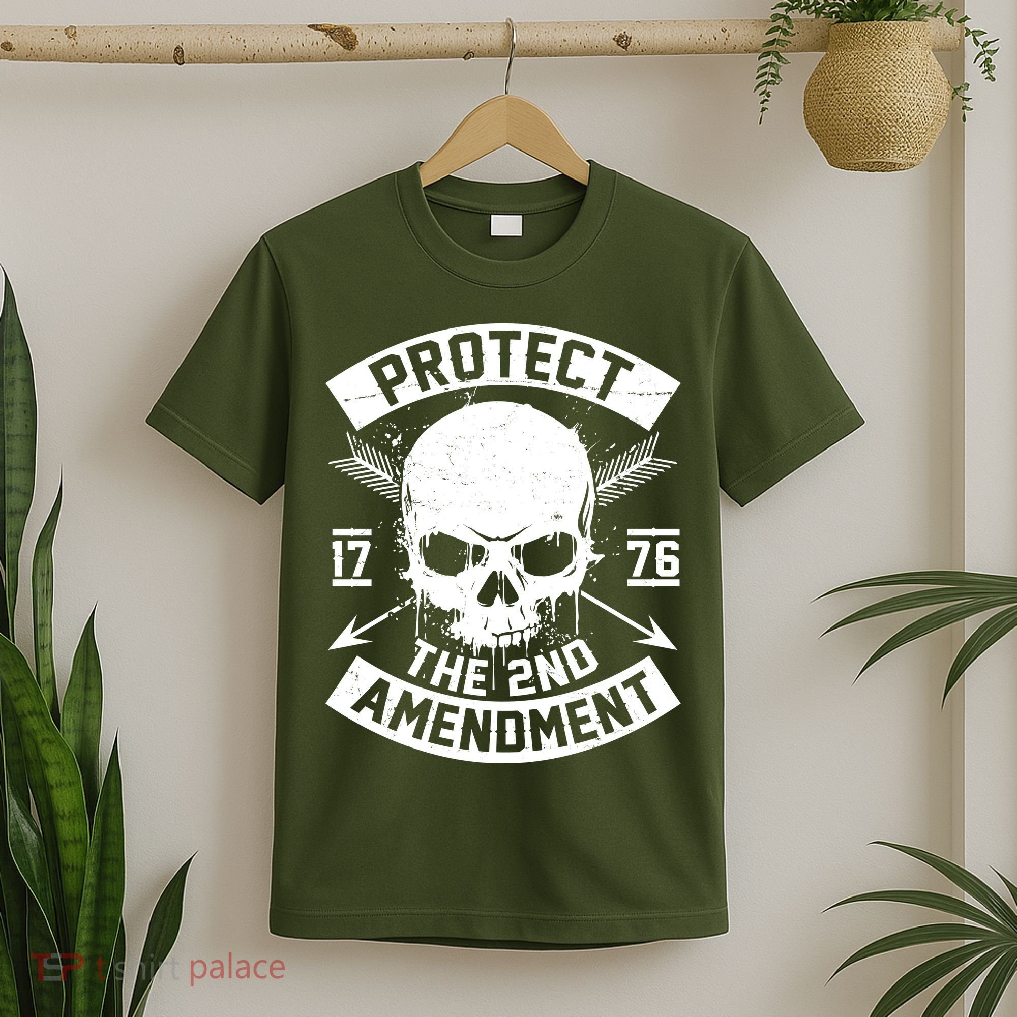 Protect The 2nd Amendment 1776 Arrow Skull T-Shirt