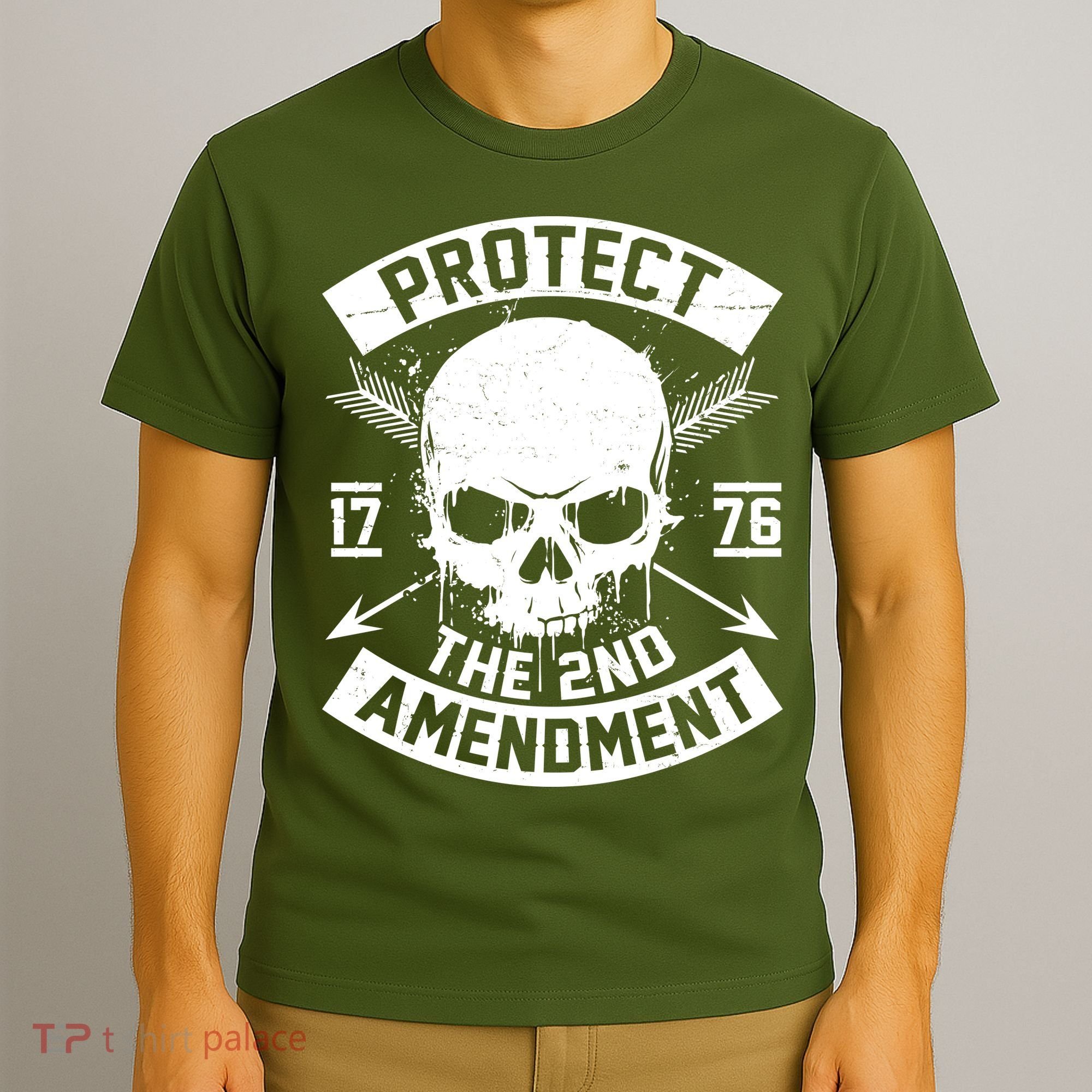 Protect The 2nd Amendment 1776 Arrow Skull T-Shirt
