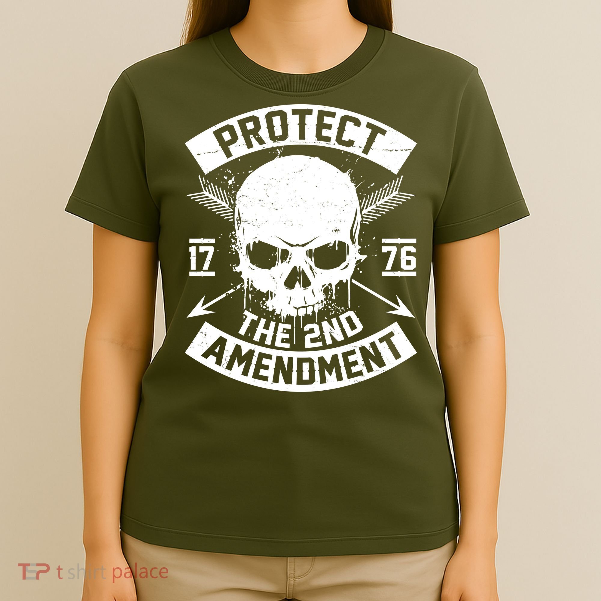 Protect The 2nd Amendment 1776 Arrow Skull T-Shirt