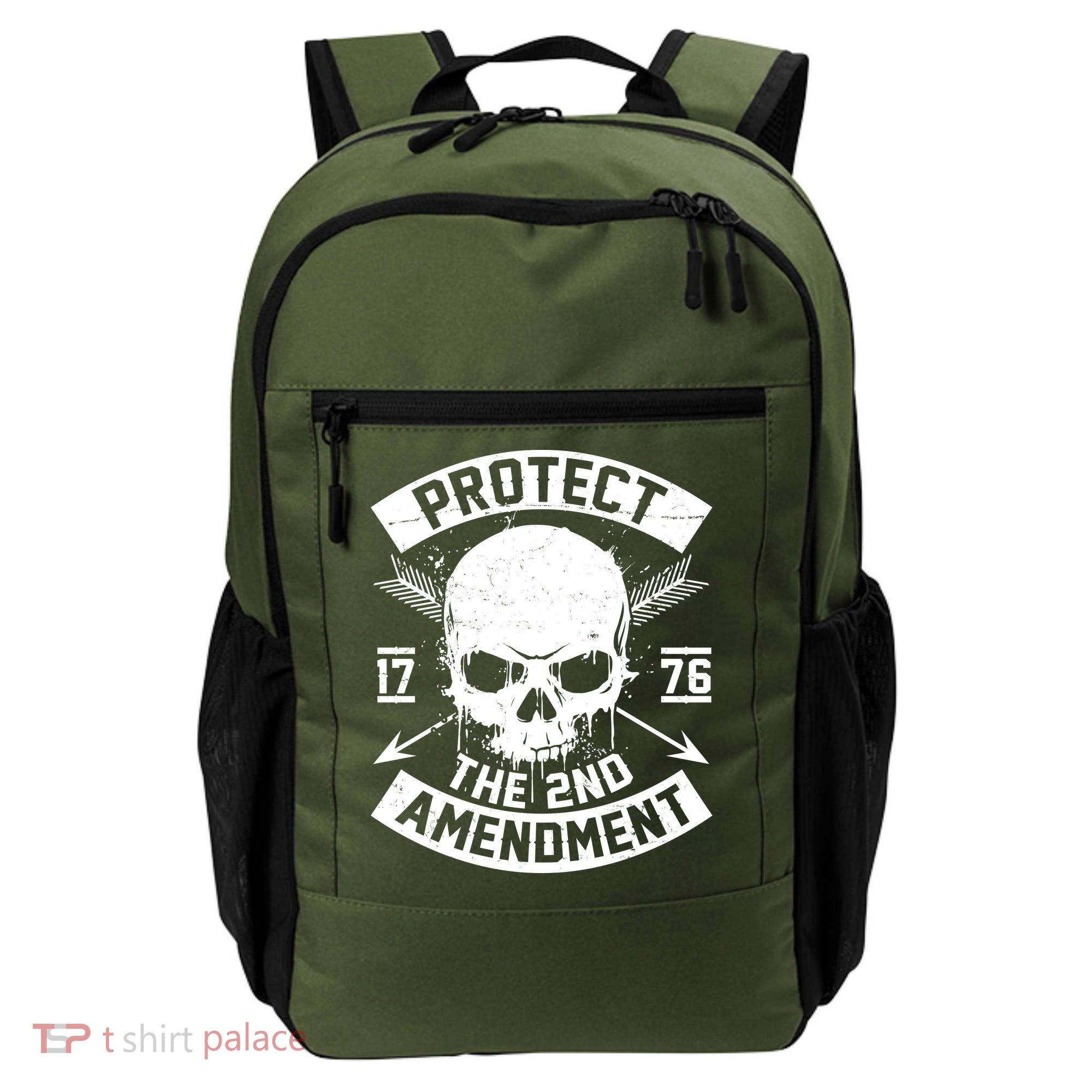 Protect The 2nd Amendment 1776 Arrow Skull Backpack