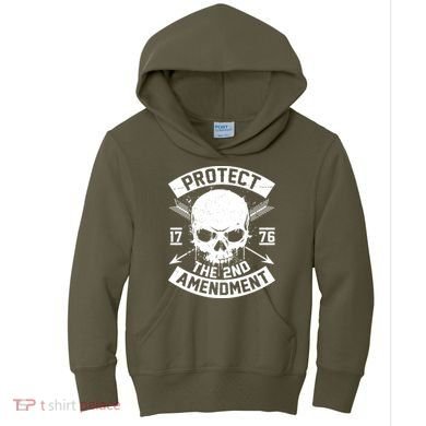 Protect The 2nd Amendment 1776 Arrow Skull Kids Hoodie