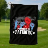 Protest Is Patriotic Golf Towel thumb 1