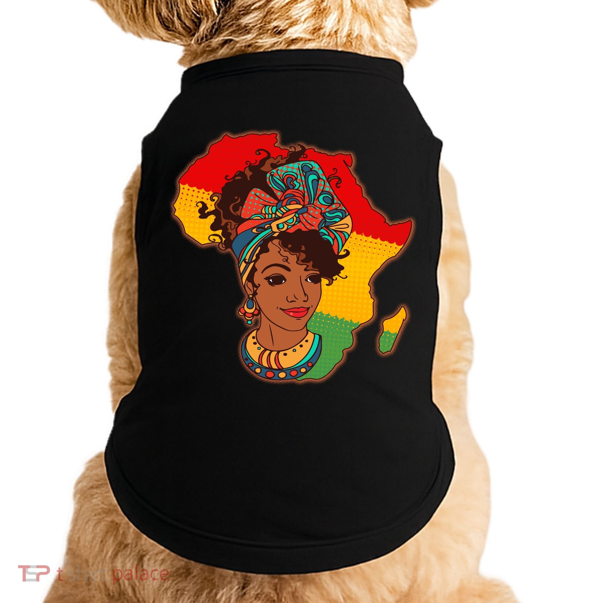 Proud African American Woman Head Wrap Doggie Tank