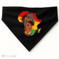 Proud African American Woman Head Wrap USA-Made Doggie Bandana thumb 0