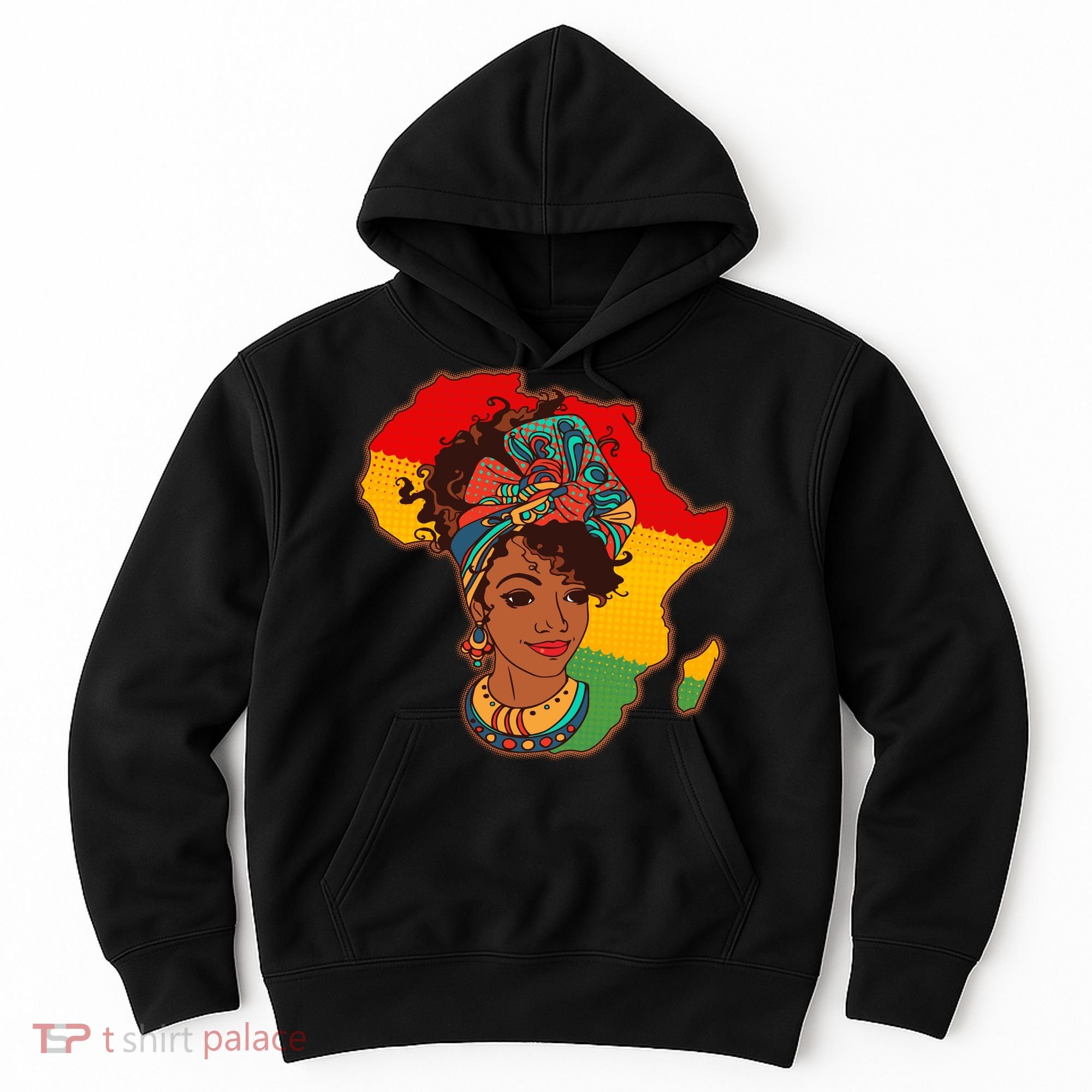 Proud African American Woman Head Wrap Hoodie