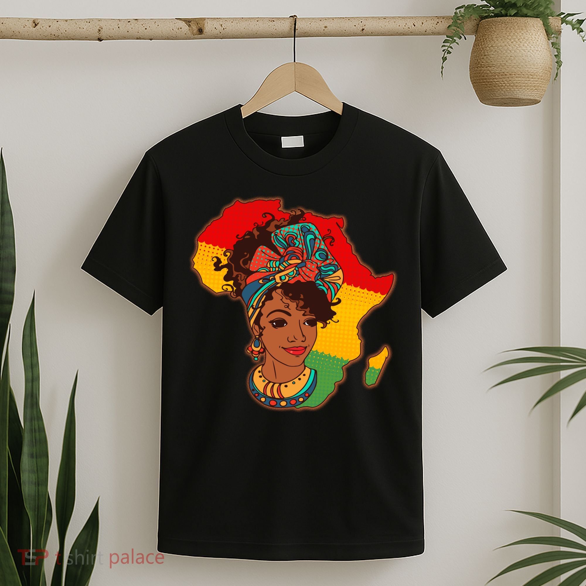 Proud African American Woman Head Wrap T-Shirt