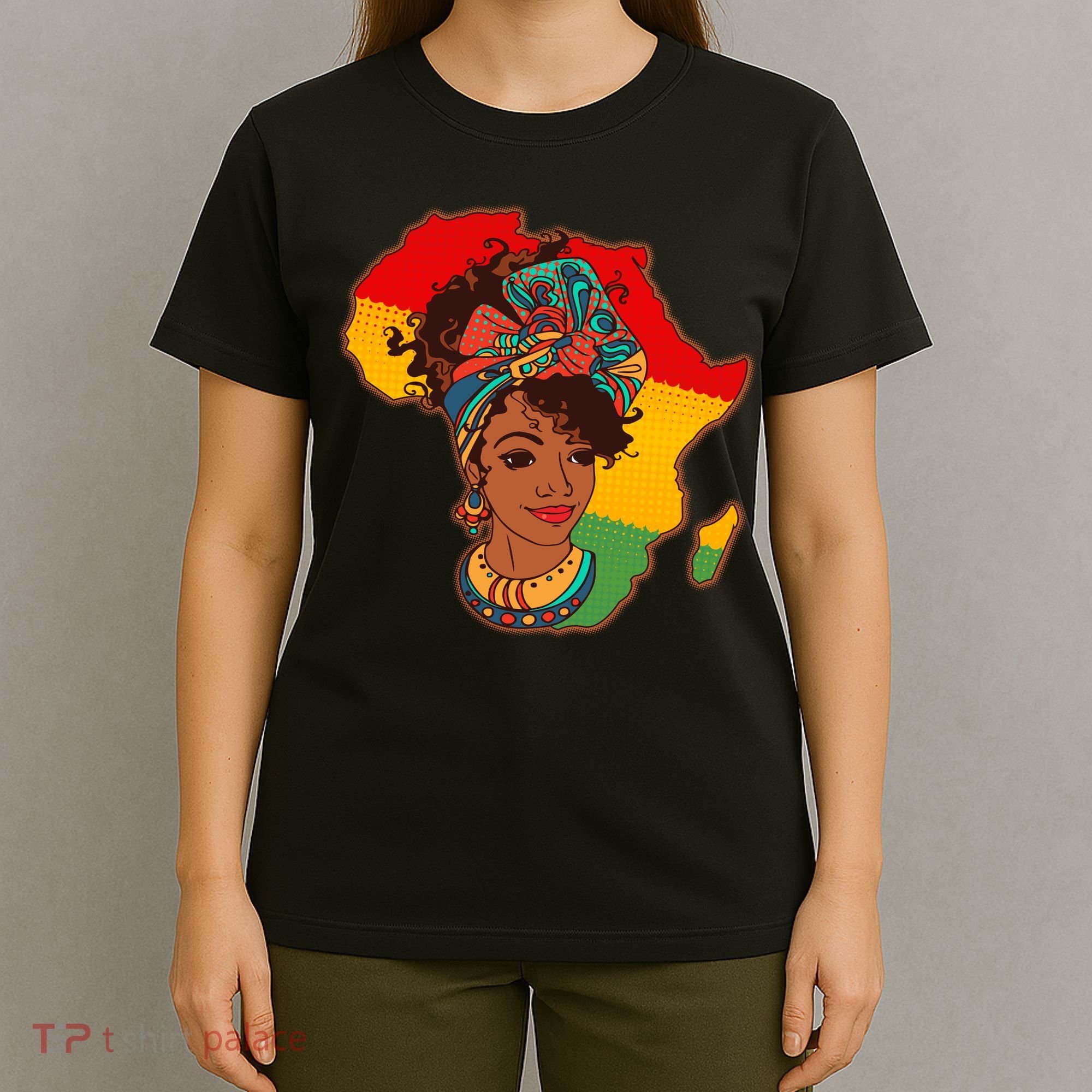 Proud African American Woman Head Wrap T-Shirt