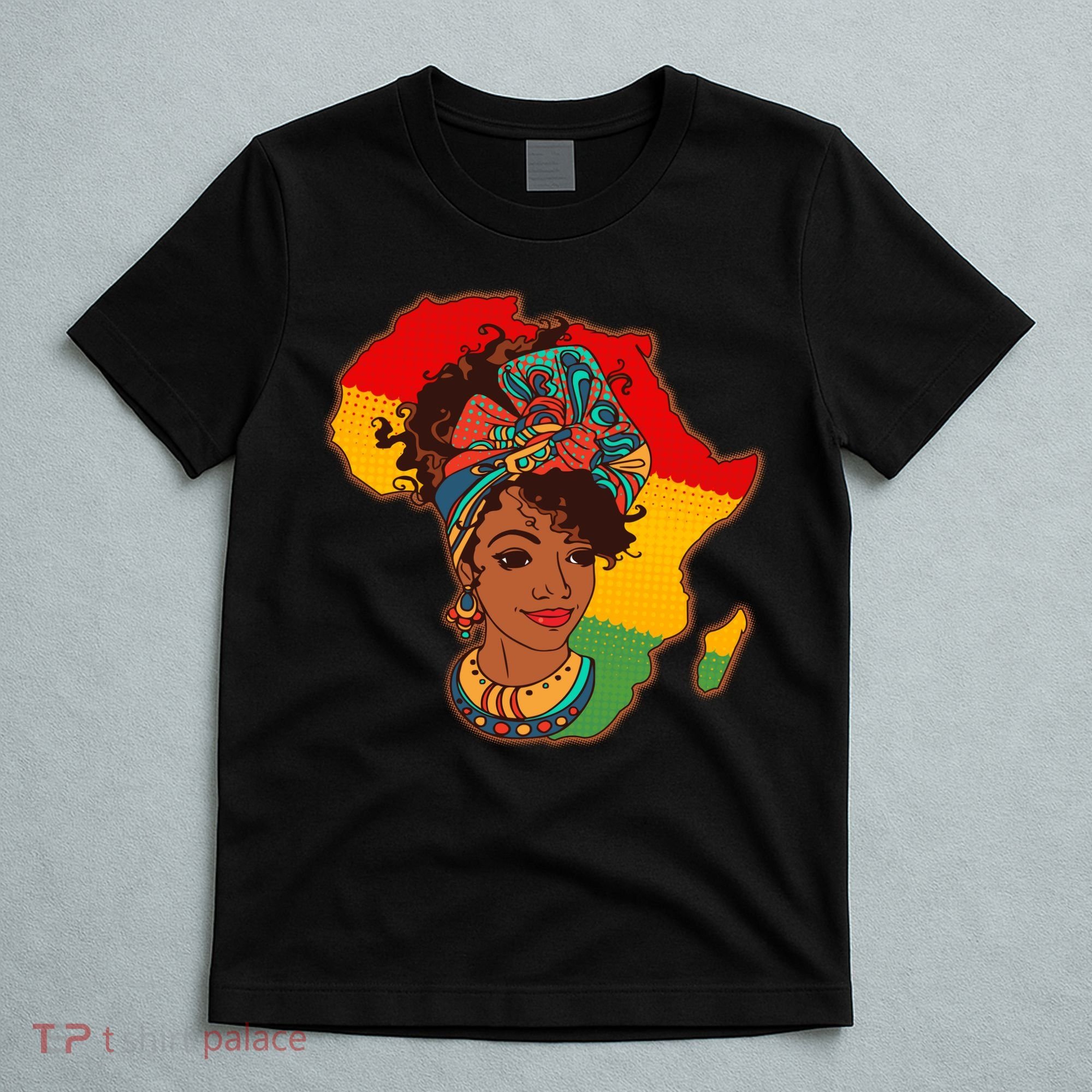 Proud African American Woman Head Wrap T-Shirt
