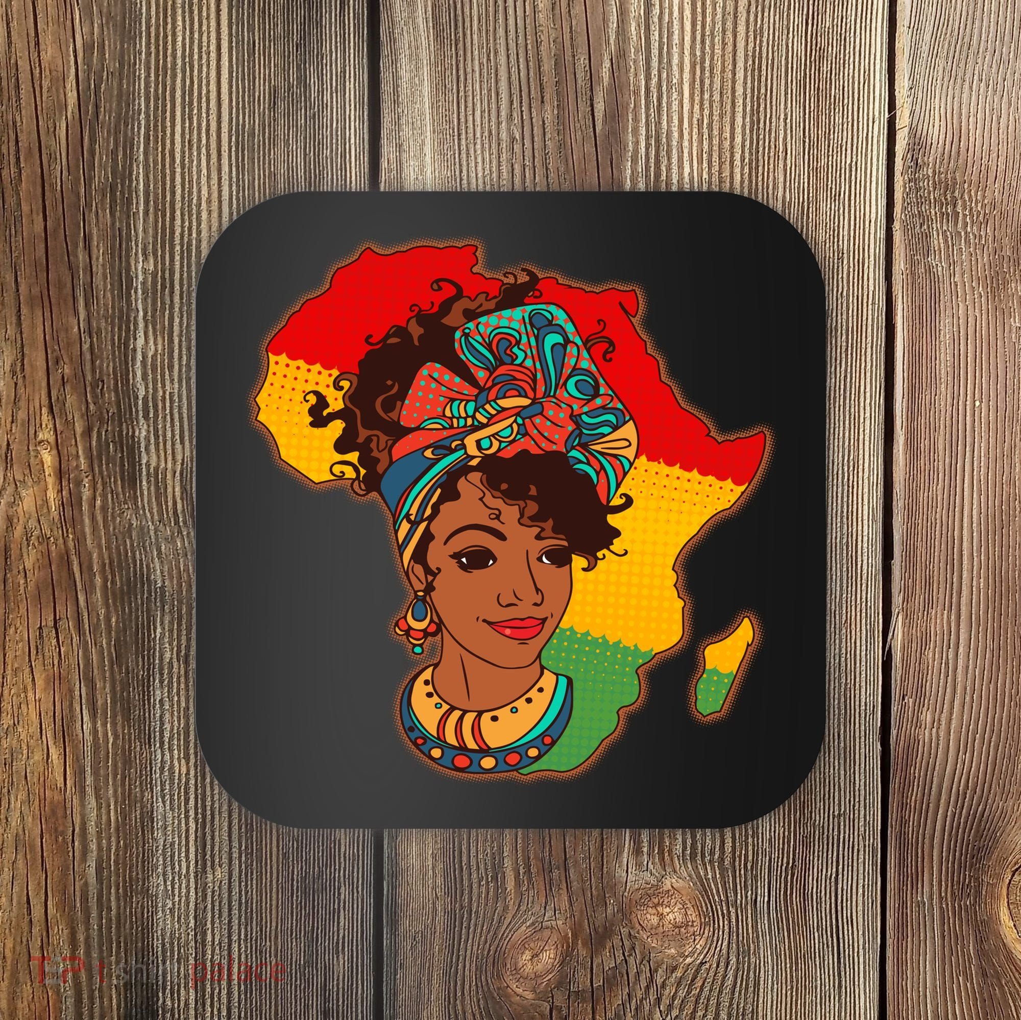 Proud African American Woman Head Wrap Coaster