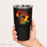 Proud African American Woman Head Wrap Tumbler thumb 2