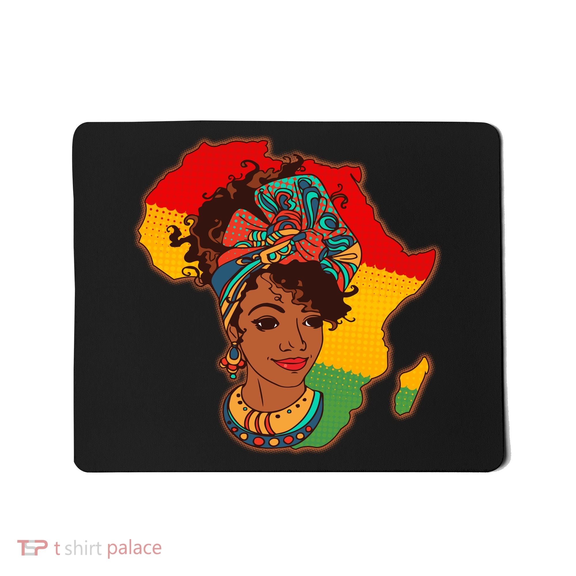 Proud African American Woman Head Wrap Mousepad