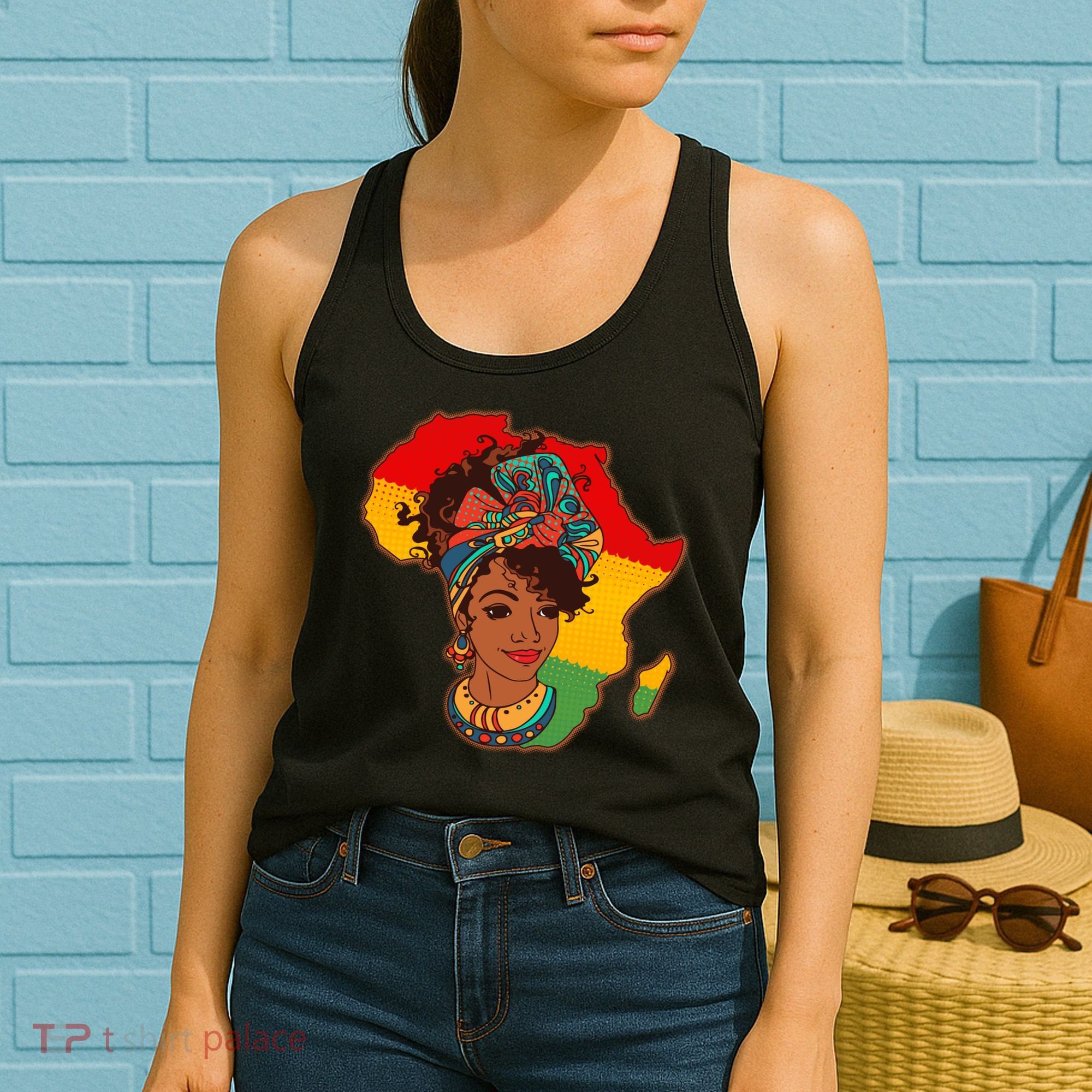 Proud African American Woman Head Wrap Women's Tank Top