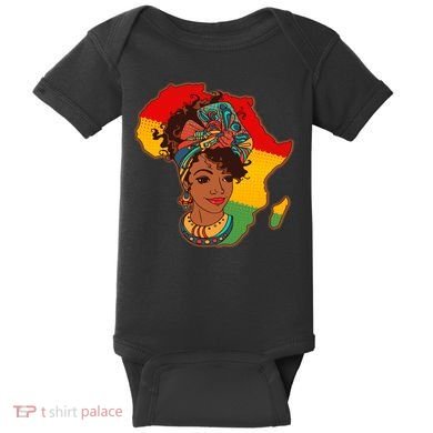 Proud African American Woman Head Wrap Baby Bodysuit
