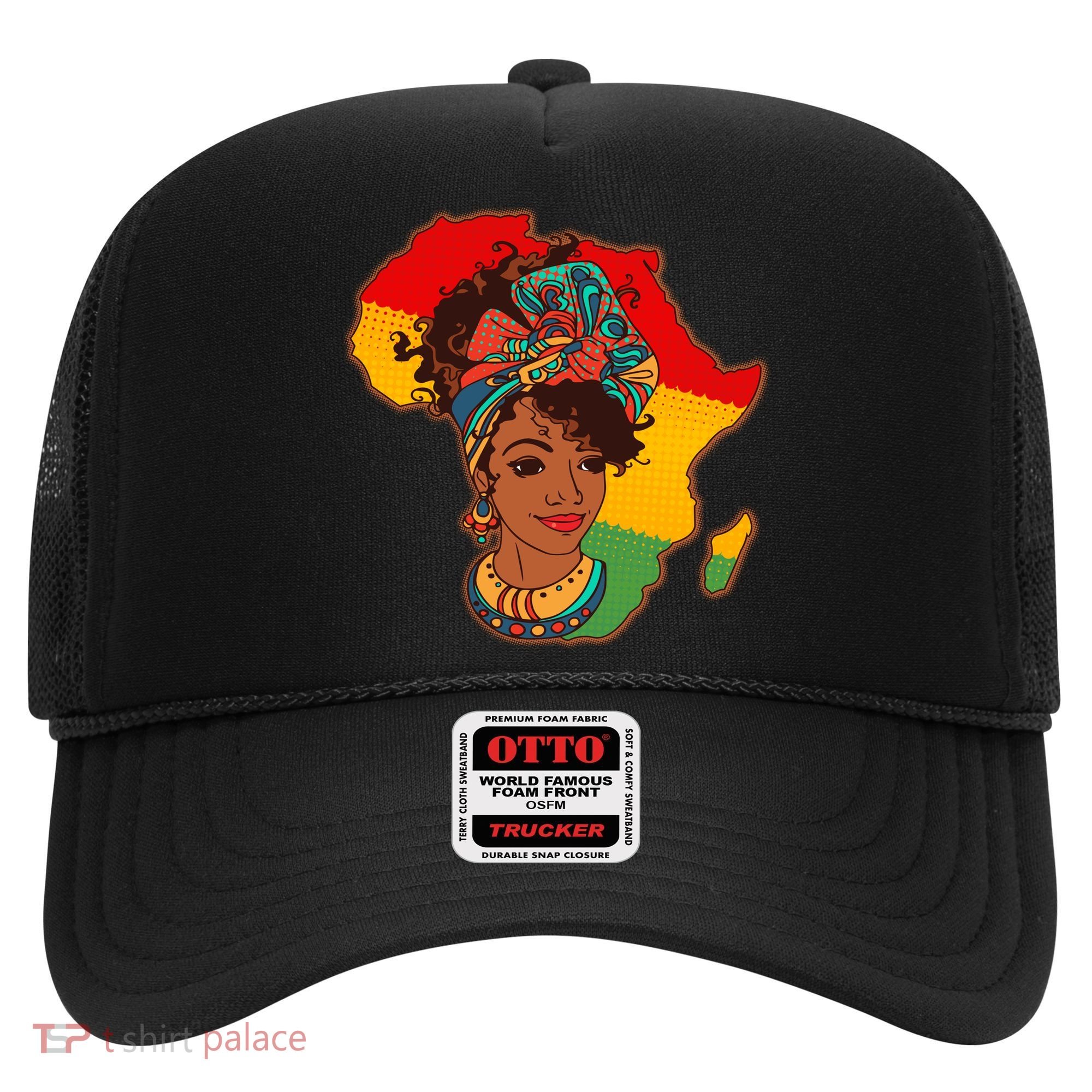 Proud African American Woman Head Wrap Hat