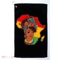 Proud African American Woman Head Wrap Golf Towel thumb 0