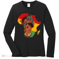 Proud African American Woman Head Wrap Women's Long Sleeve Shirt thumb 0