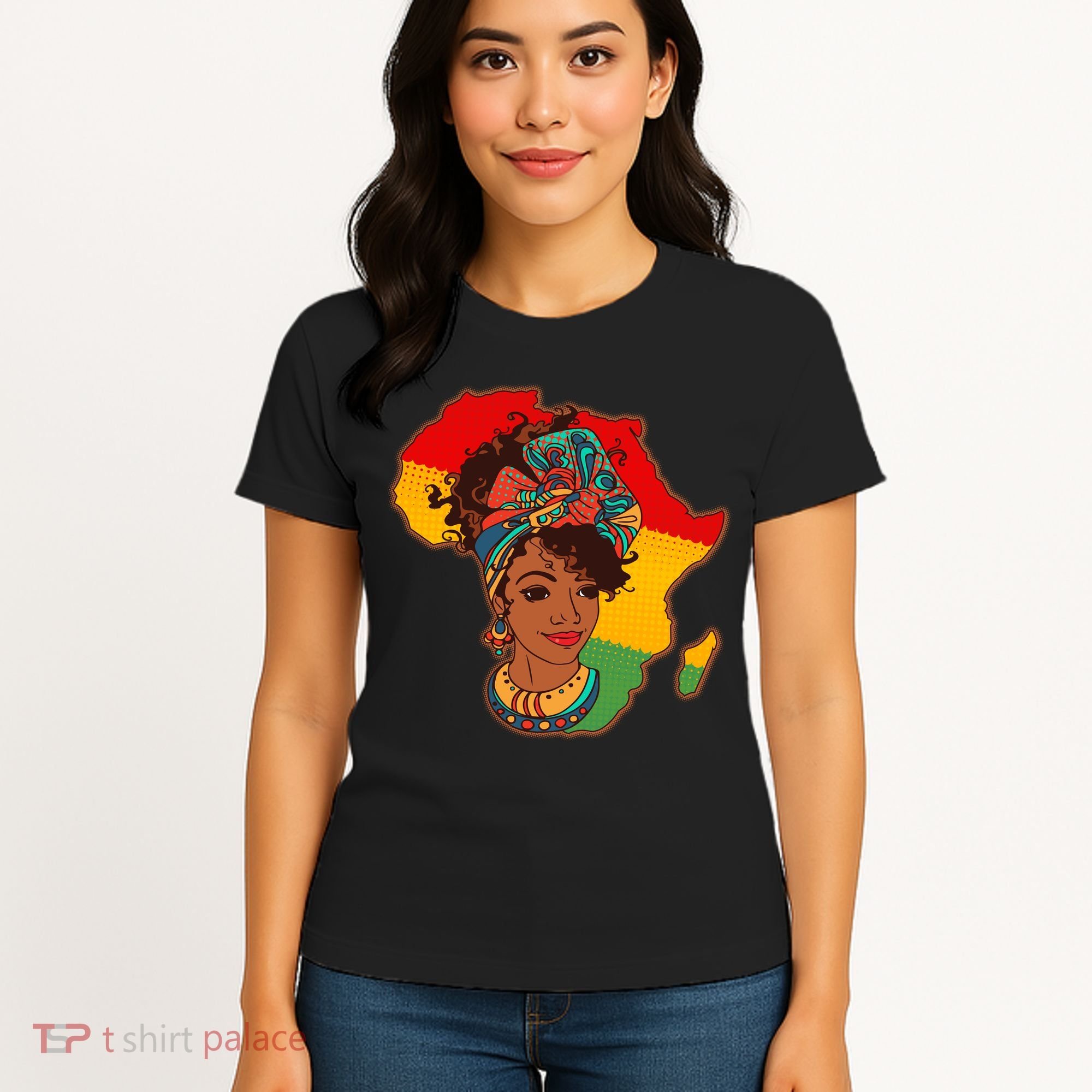 Proud African American Woman Head Wrap Women's T-Shirt