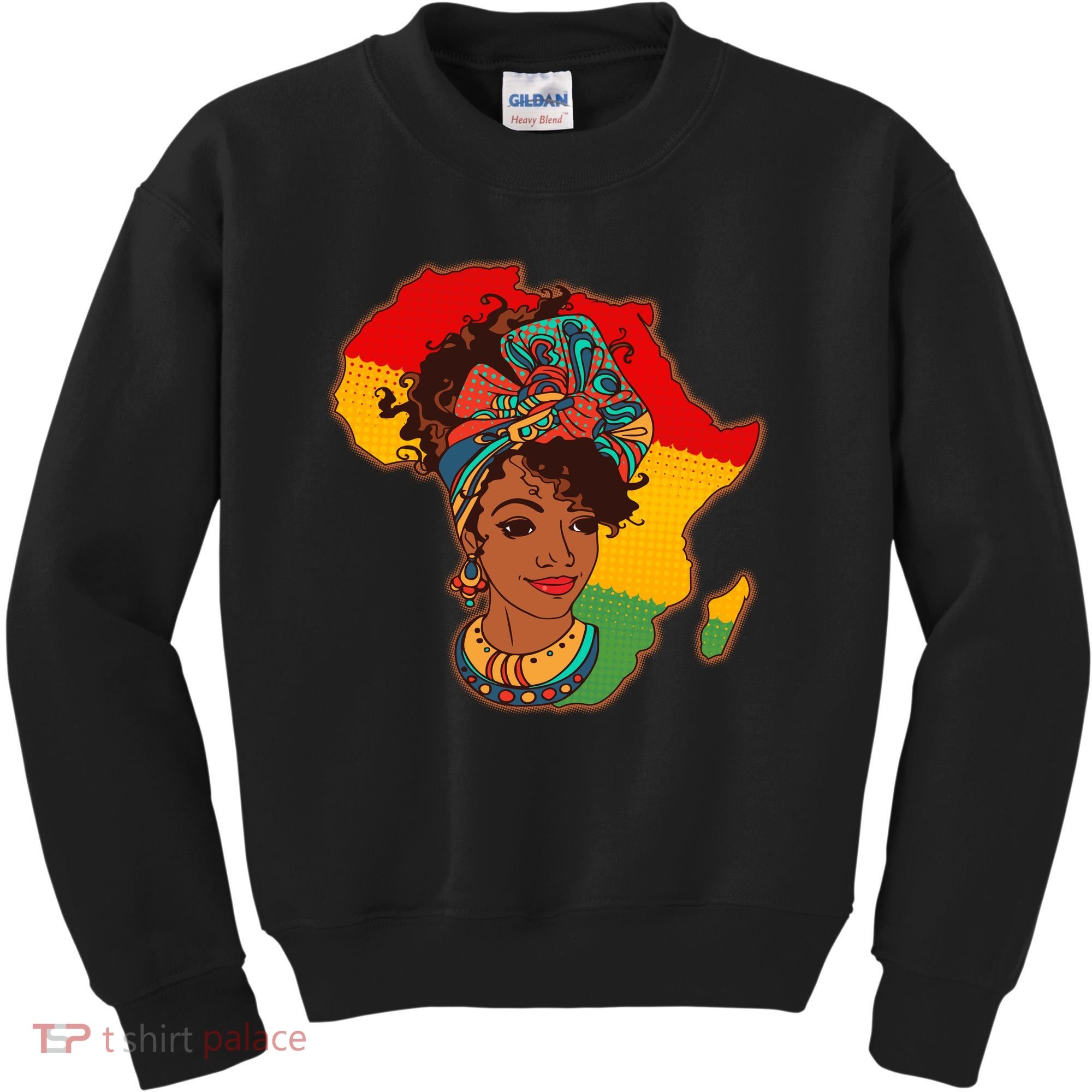 Proud African American Woman Head Wrap Kids Sweatshirt