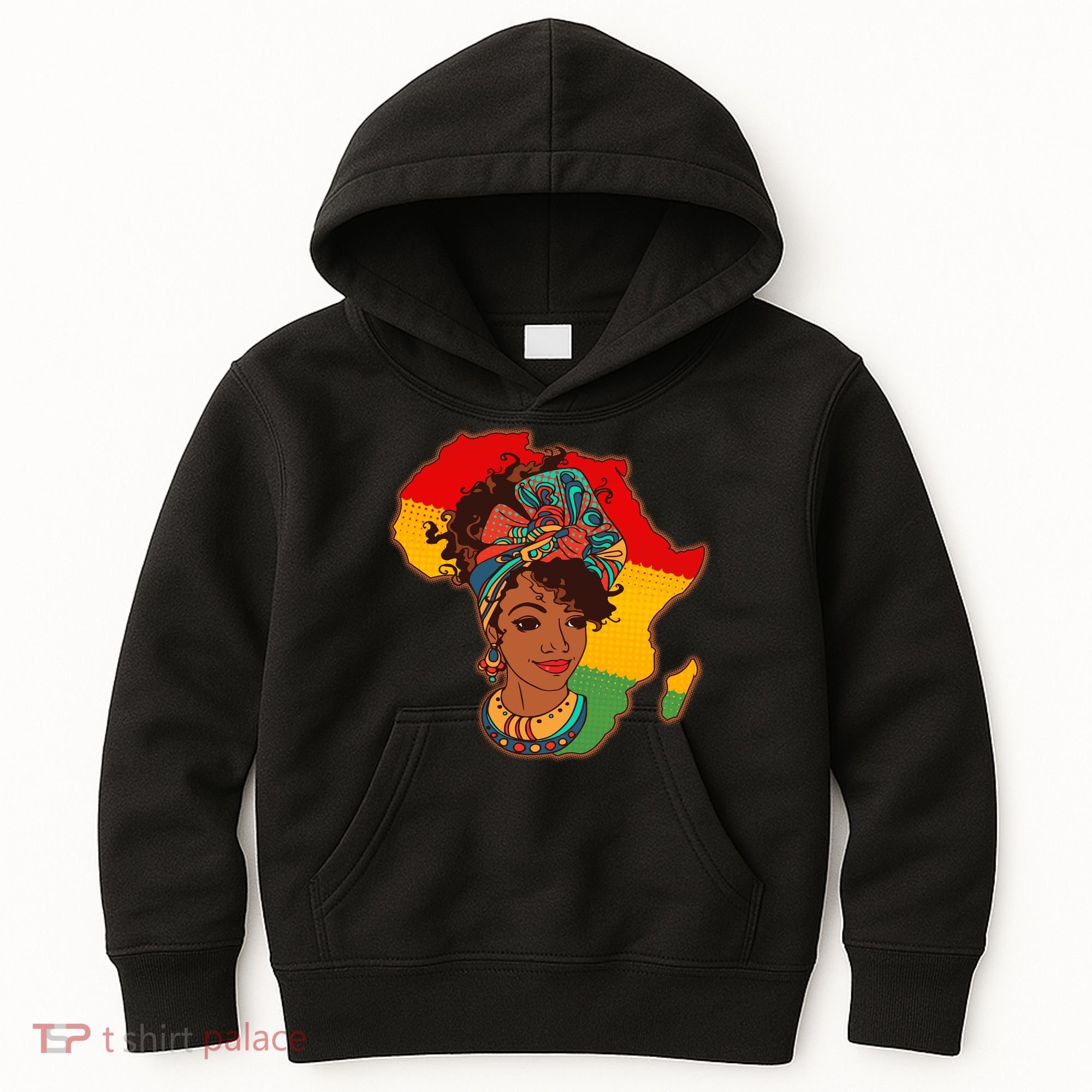 Proud African American Woman Head Wrap Kids Hoodie