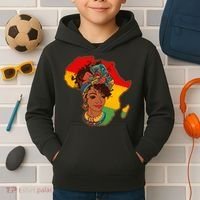 Proud African American Woman Head Wrap Kids Hoodie thumb 2