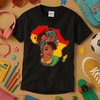 Proud African American Woman Head Wrap Kids T-Shirt thumb 3
