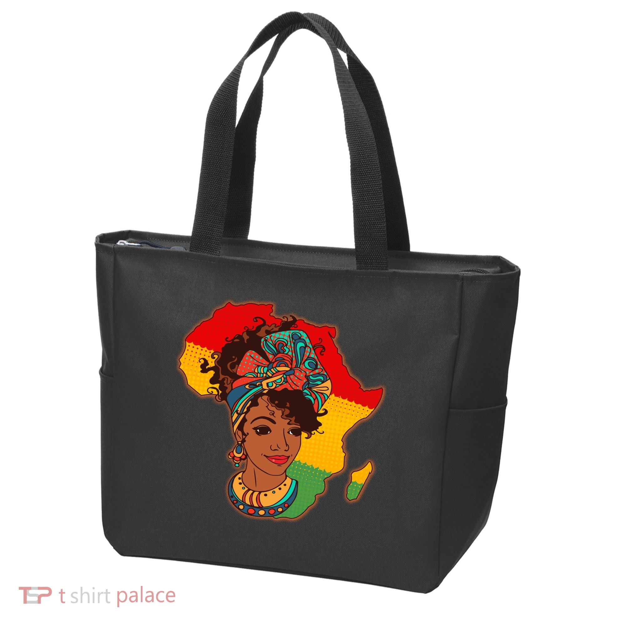 Proud African American Woman Head Wrap Tote Bag