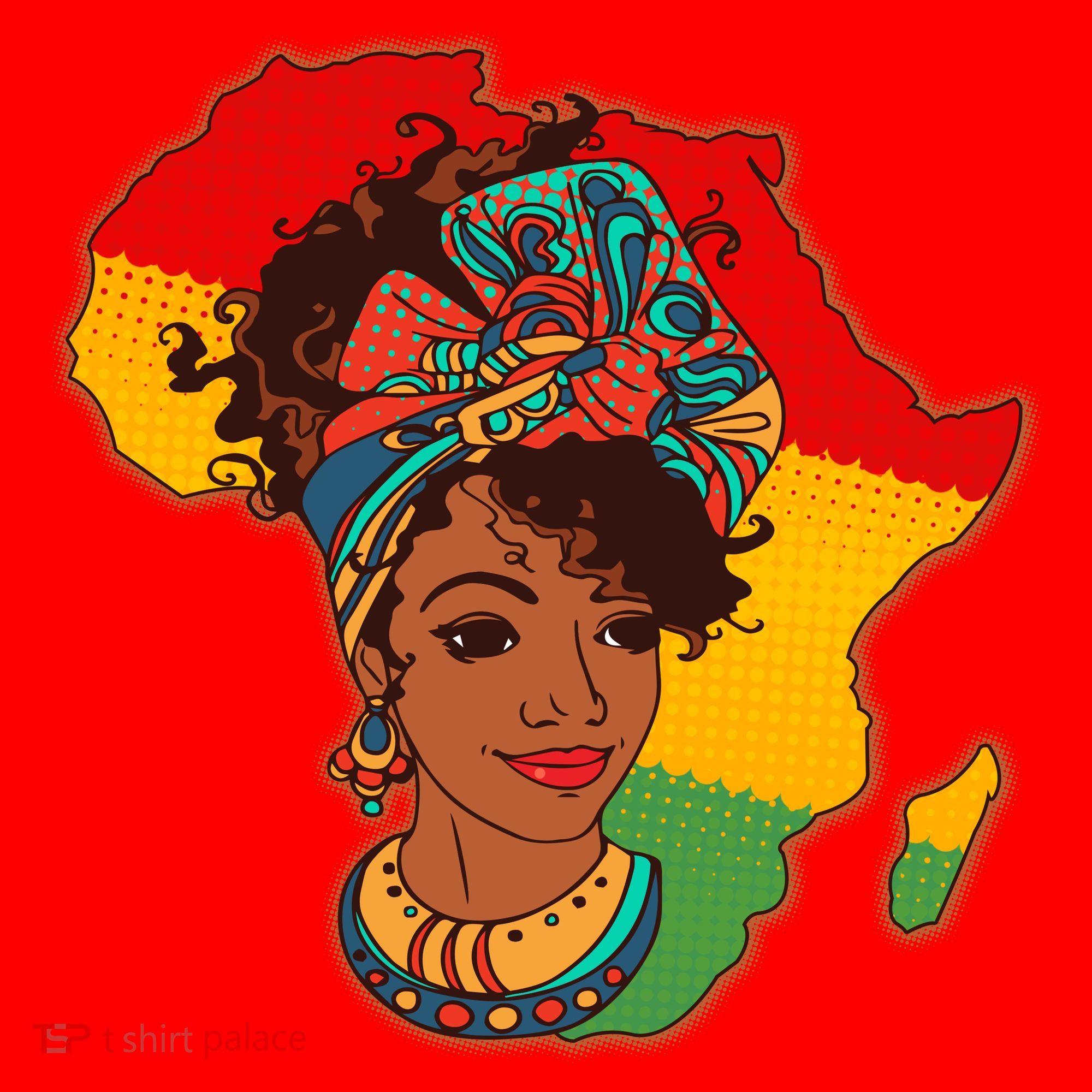 Proud African American Woman Head Wrap Santa Hat