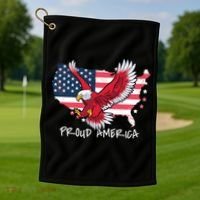 Proud American Eagle Golf Towel thumb 1
