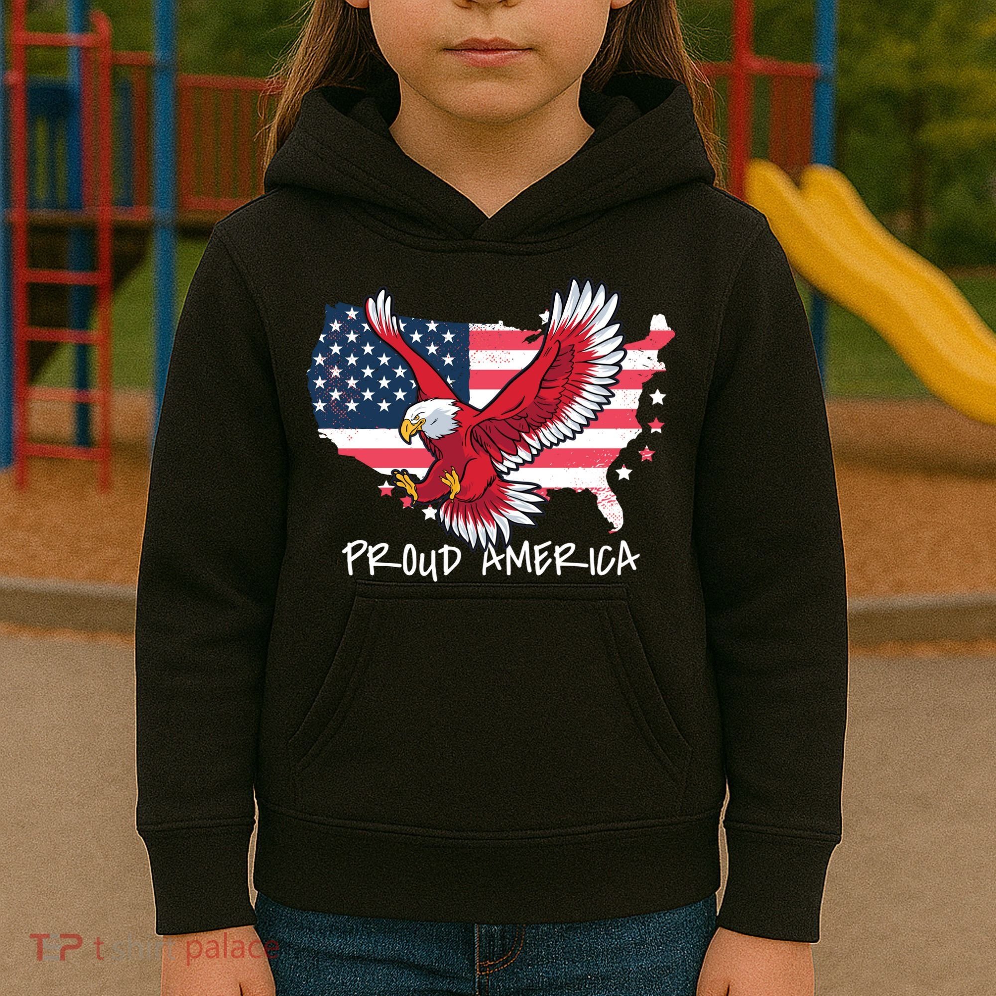 Proud American Eagle Kids Hoodie