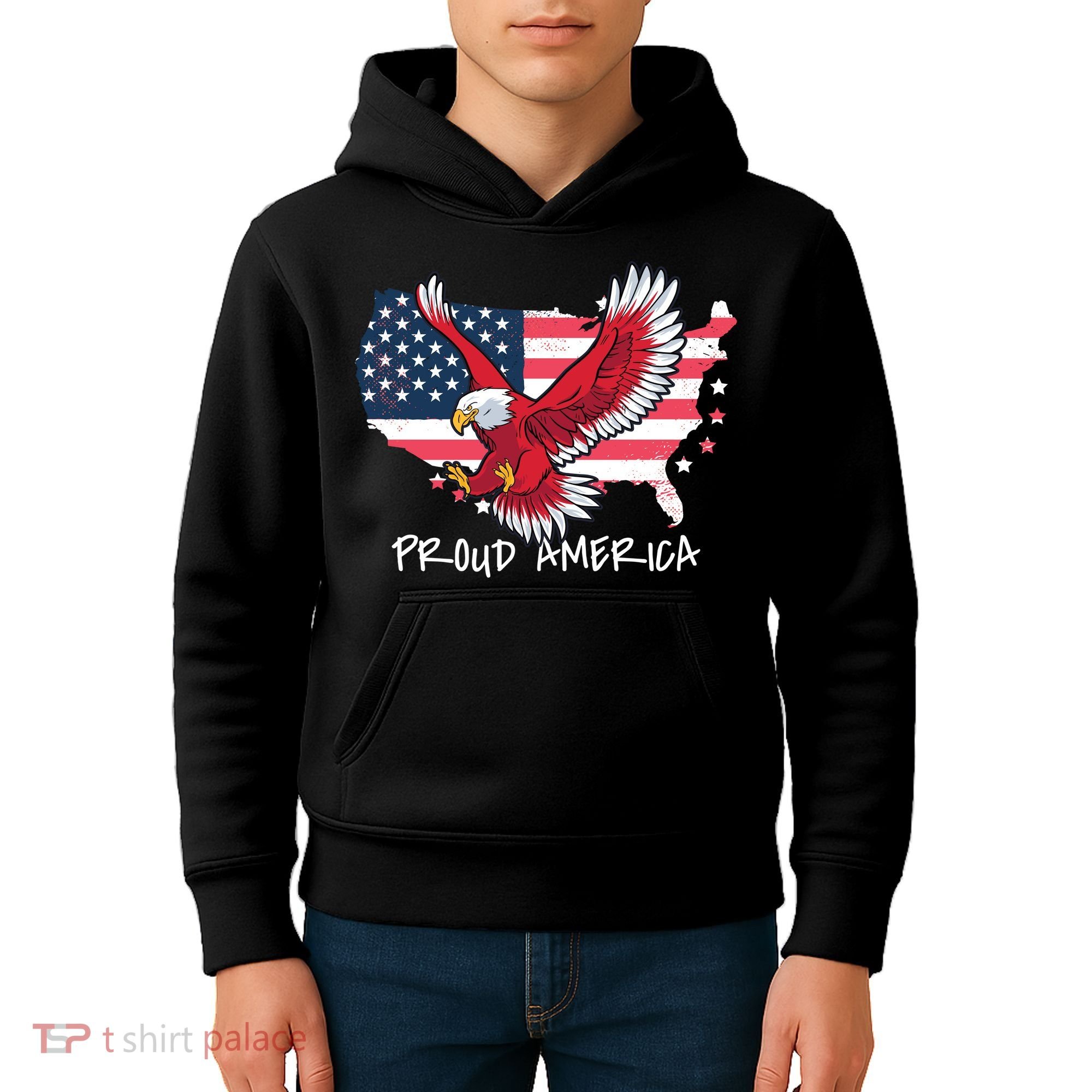 Proud American Eagle Kids Hoodie