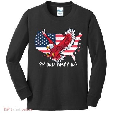 Proud American Eagle Kids Long Sleeve Shirt
