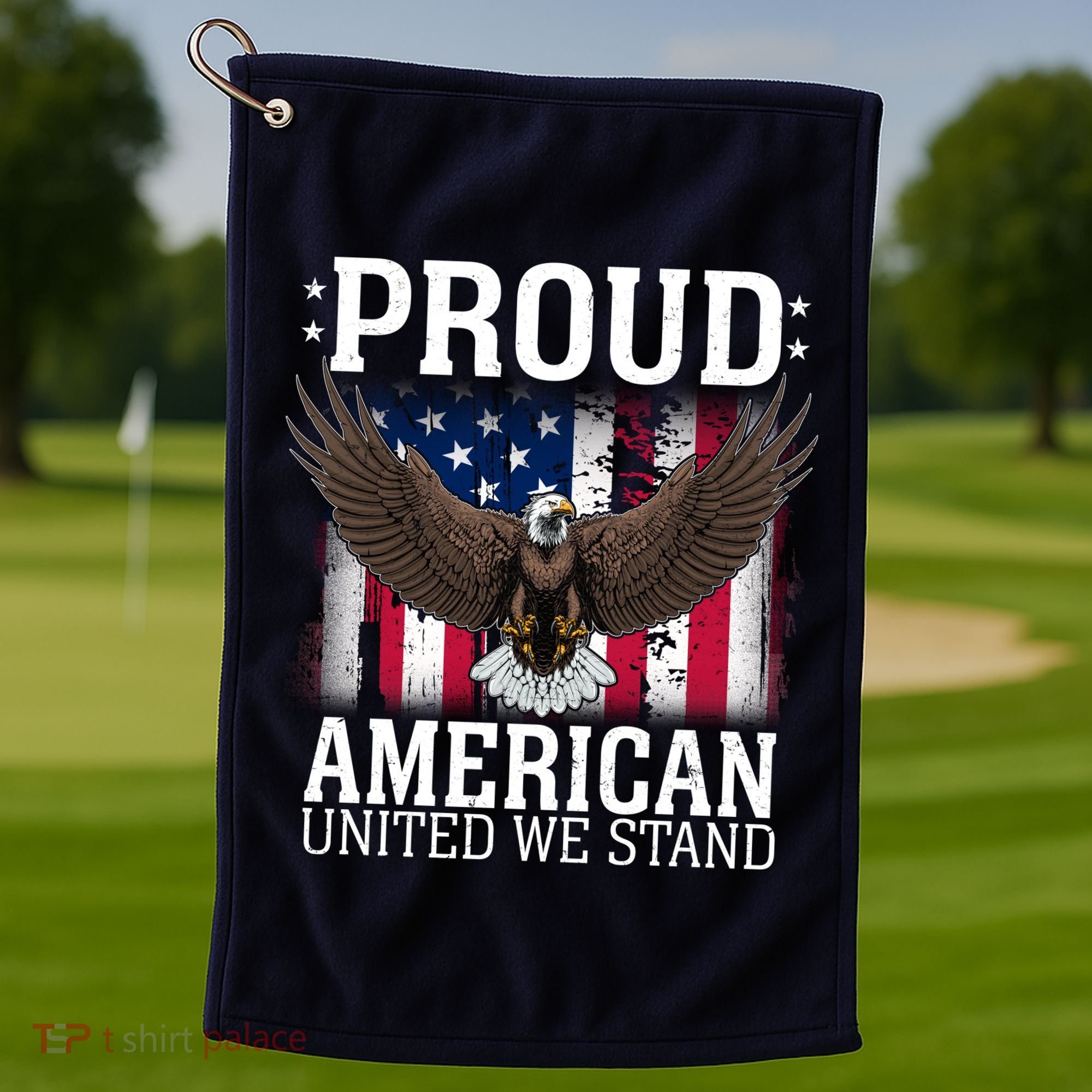 Proud American United We Stand Eagle Golf Towel