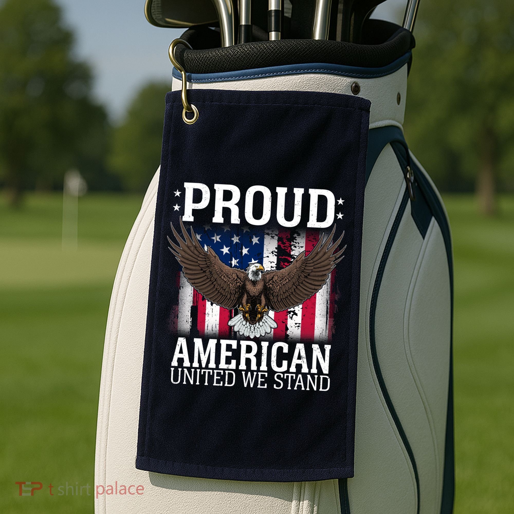 Proud American United We Stand Eagle Golf Towel