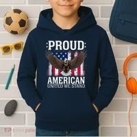 Proud American United We Stand Eagle Kids Hoodie thumb 2