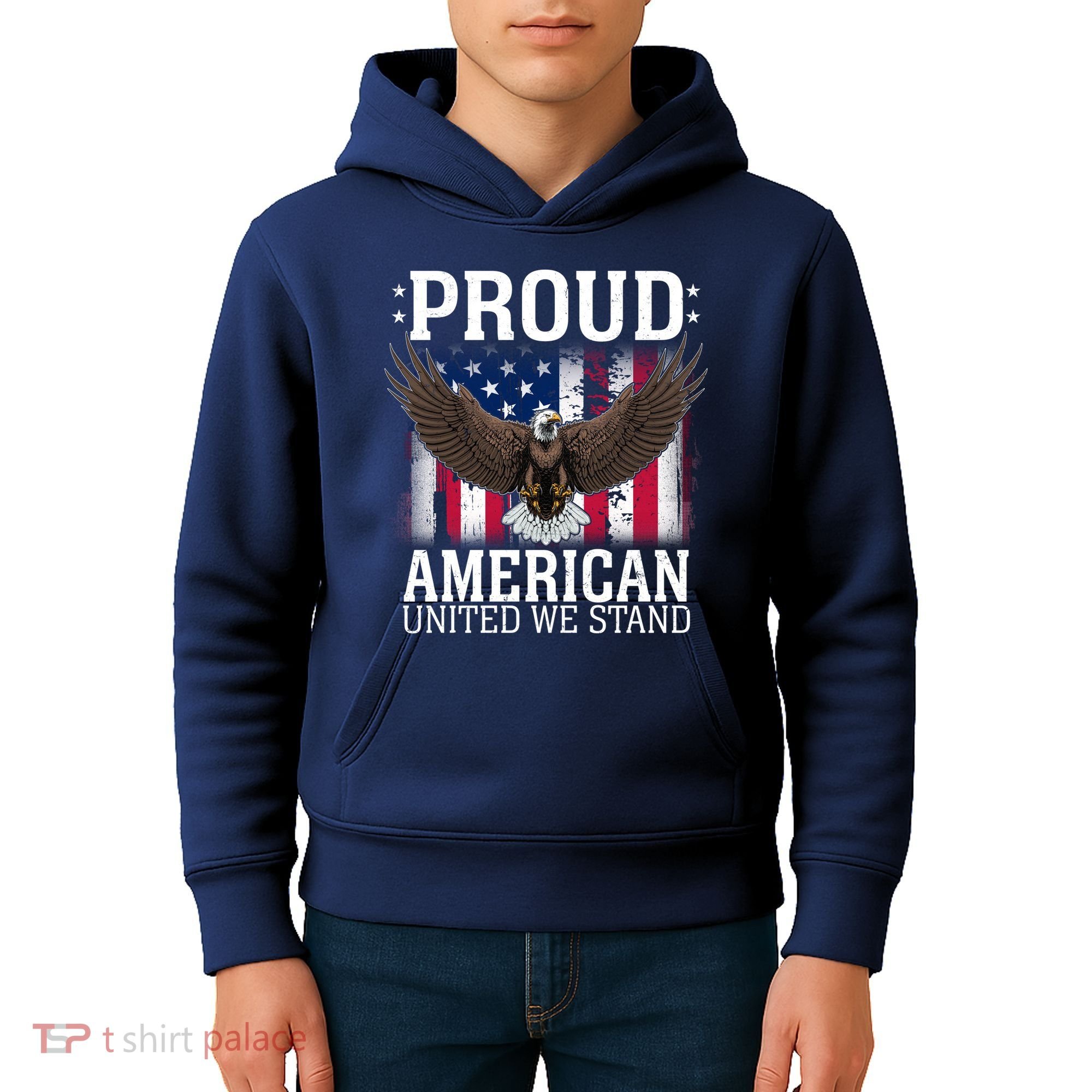 Proud American United We Stand Eagle Kids Hoodie