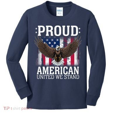 Proud American United We Stand Eagle Kids Long Sleeve Shirt