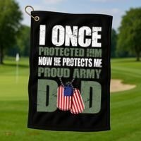 Proud Army Dad Of An American Soldier Golf Towel thumb 1