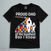 Proud Autism Dad Of The Toughest Boy I Know T-Shirt thumb 5