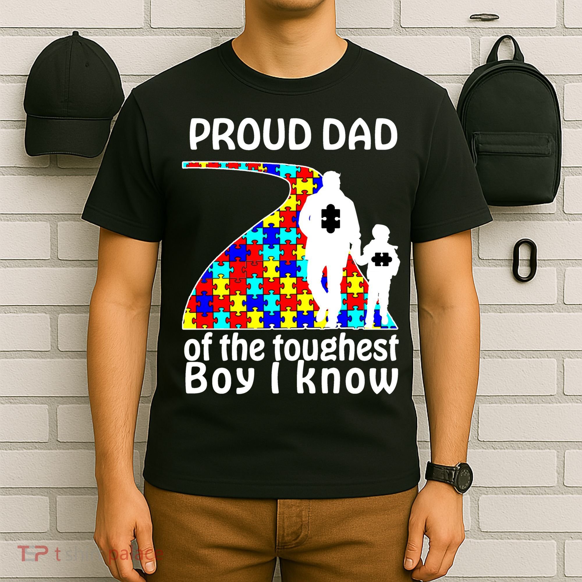 Proud Autism Dad Of The Toughest Boy I Know T-Shirt