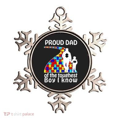 Proud Autism Dad Of The Toughest Boy I Know Ornament