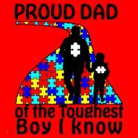 Proud Autism Dad Of The Toughest Boy I Know Santa Hat thumb 1