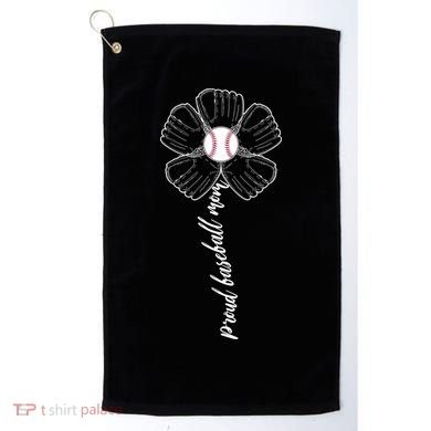 Proud Baseball Mom Flower Golf Towel